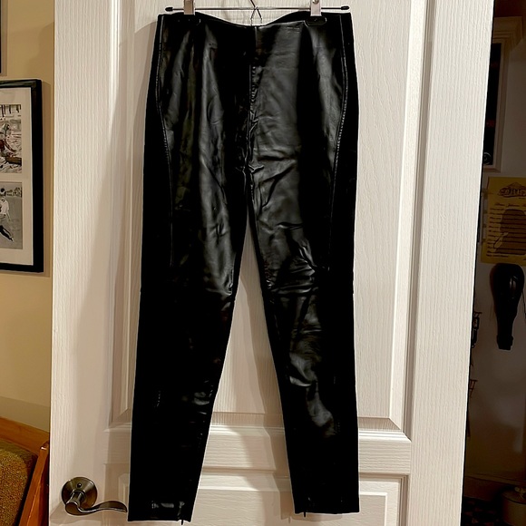 Ralph Lauren leather look with zippers at ankles - Picture 1 of 7